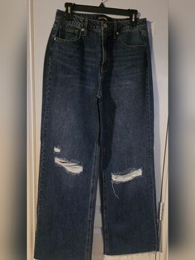 Fashion Nova Denim Flare Jeans with Frayed Hem